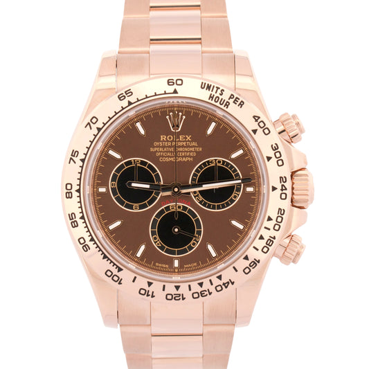 2025 PAPERS Rolex Daytona CHOCOLATE Brown 40mm 18K Rose Gold 40mm 126505 BOX