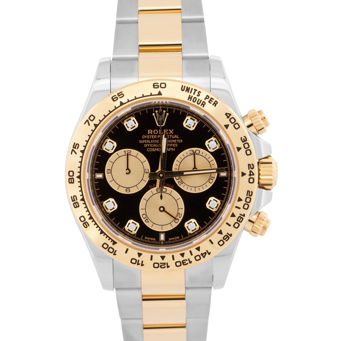 2025 PAPERS Rolex Daytona FACTORY BLACK DIAMOND 18K Gold Steel 40mm 126503 BOX