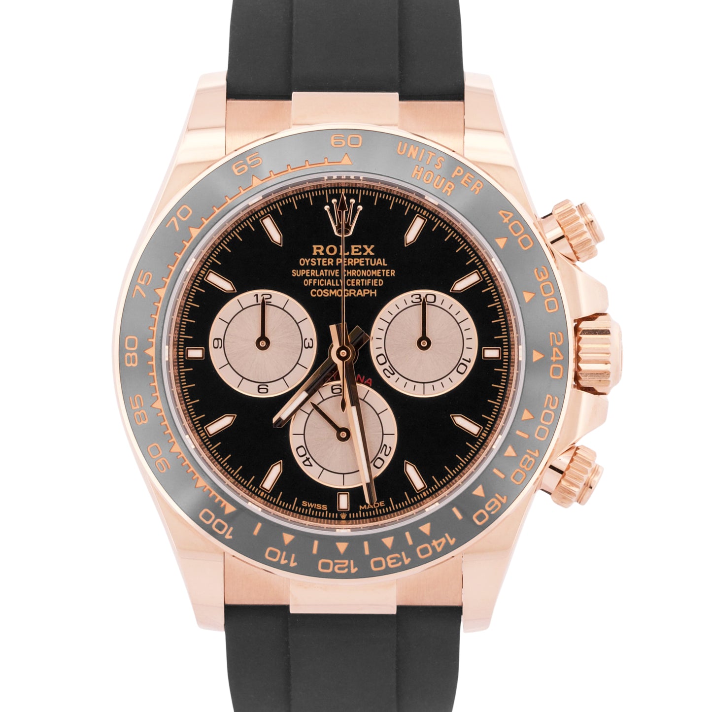 NEW 2026 PAPERS Rolex Daytona BLACK 18K Rose Gold Oysterflex 126515 LN Watch BOX