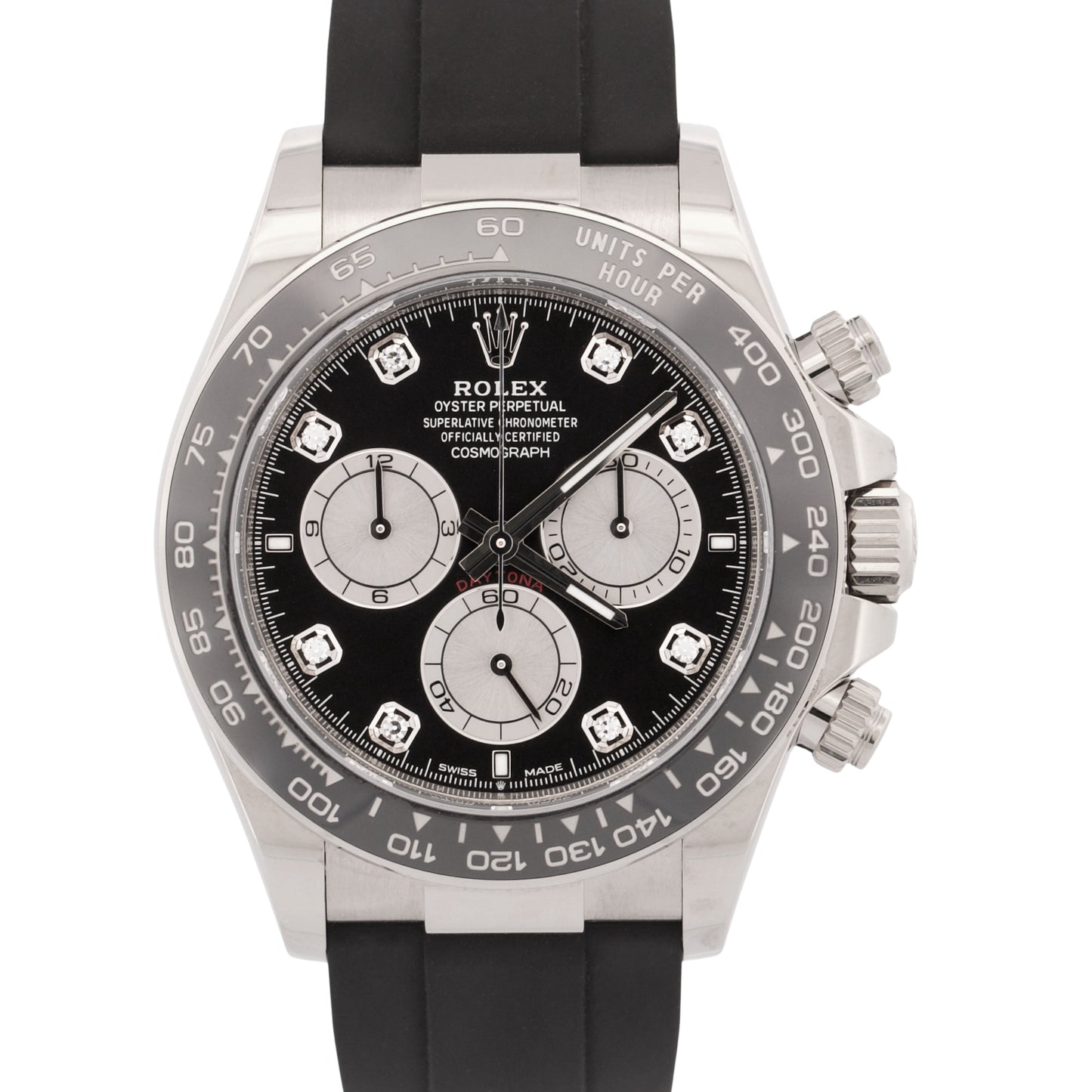 2025 Rolex Daytona 126519 LN Black Diamond 18K Gold Oysterflex Watch Box Papers