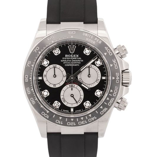 2025 Rolex Daytona 126519 LN Black Diamond 18K Gold Oysterflex Watch Box Papers