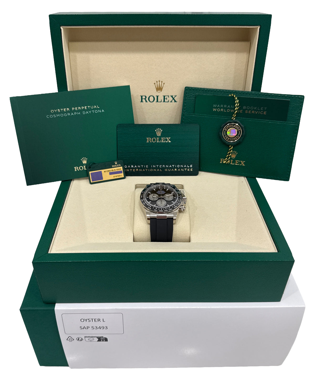 New Sept 2026 Rolex Daytona 126519 LN Black 18K Gold Oysterflex 40mm Box Papers