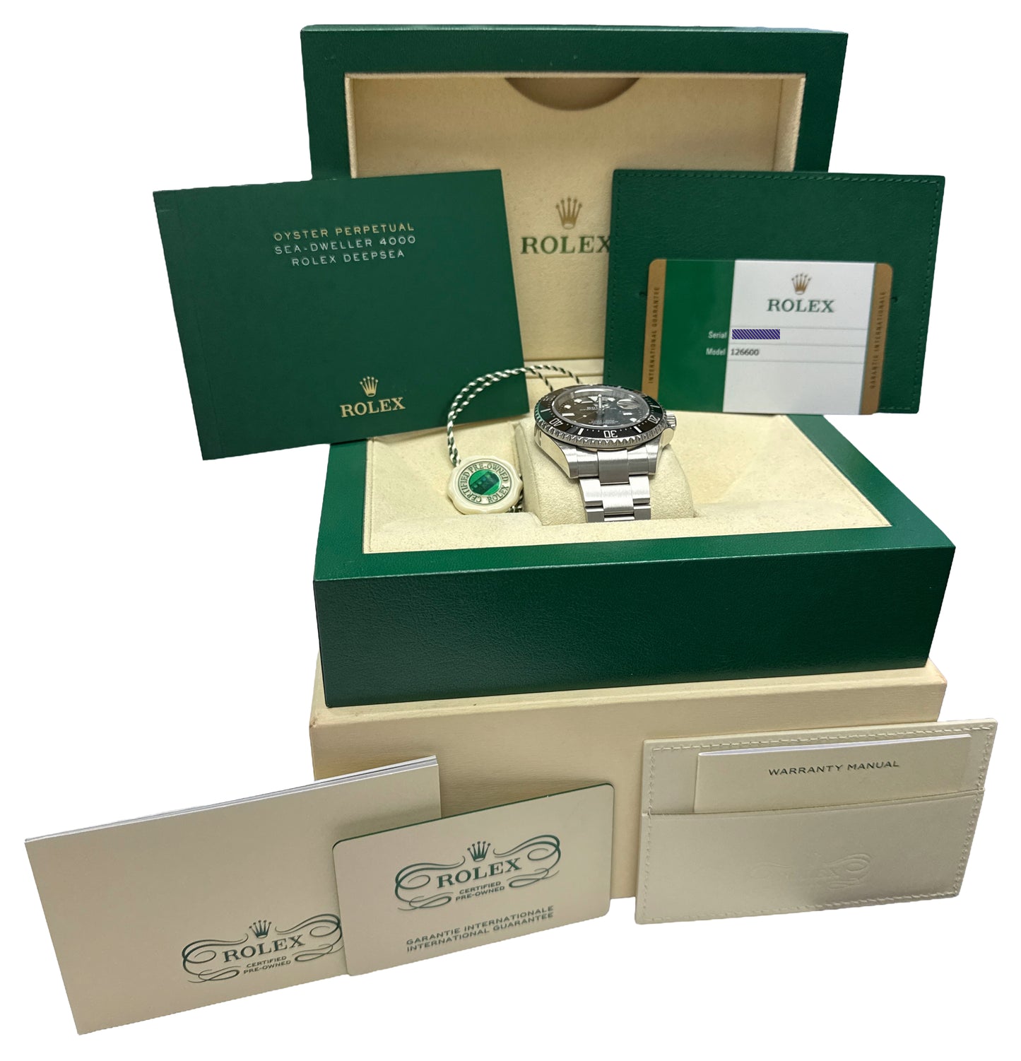 2024 CPO PAPERS Rolex Sea-Dweller Black Stainless 43mm MK1 Dive 126600 Watch BOX