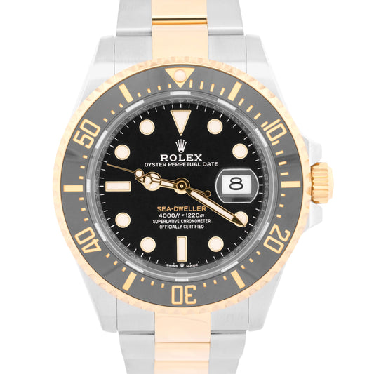 2023 PAPERS Rolex Sea-Dweller BLACK Two-Tone Steel 18K Gold 43mm 126603 BOX