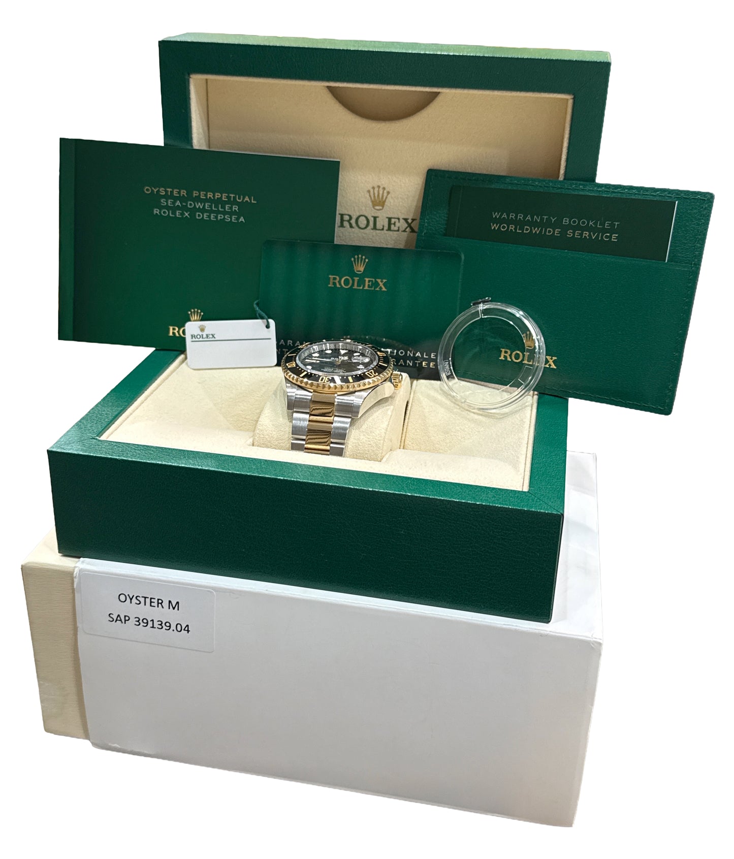 2021 PAPERS Rolex Sea-Dweller 43mm BLACK Two-Tone 18K Gold Steel 126603 BOX