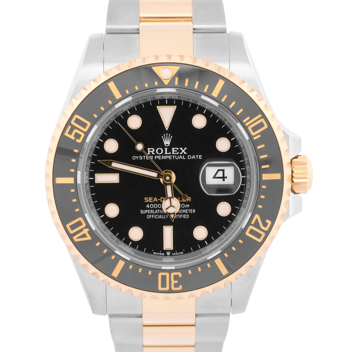 2023 PAPERS Rolex Sea-Dweller BLACK Two-Tone Steel 18K Gold 43mm 126603 BOX