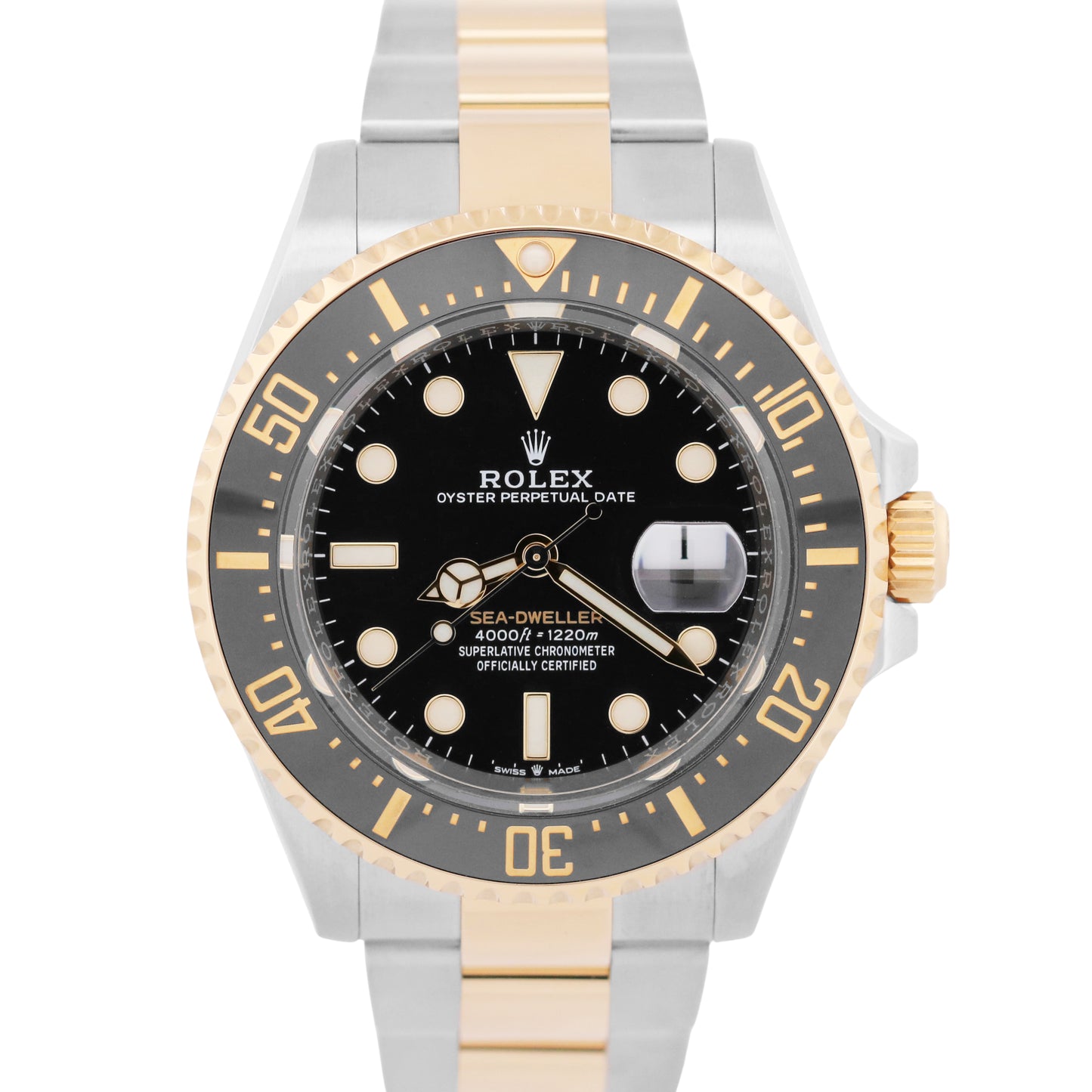 Rolex Sea-Dweller 43mm BLACK Two-Tone 18K Yellow Gold Steel Ceramic Watch 126603