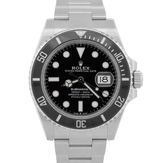 2021 PAPERS Rolex Submariner Date BLACK Ceramic Stainless 41mm 126610 LN BOX