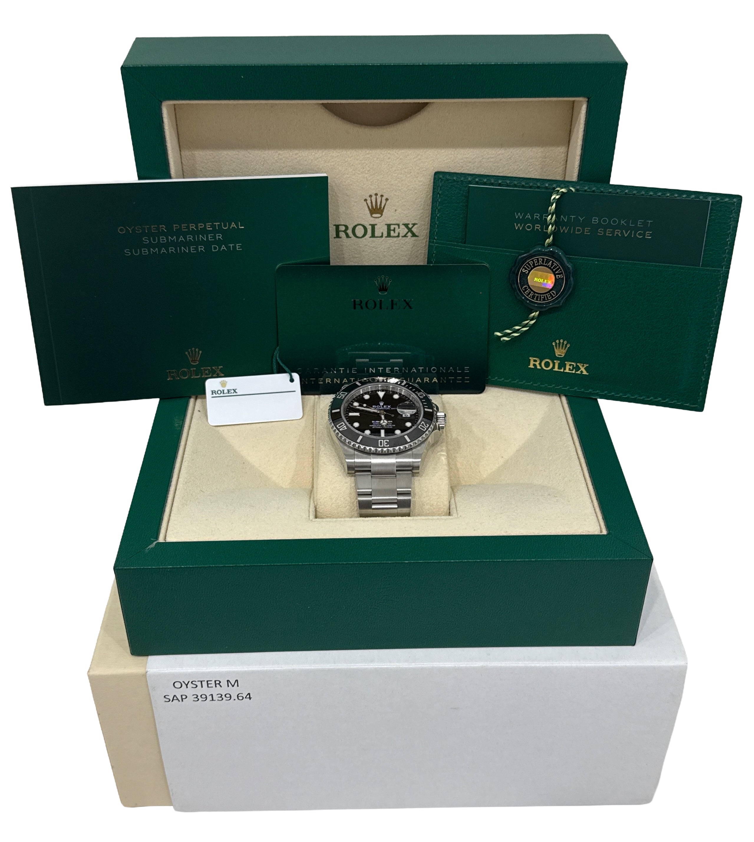 2022 PAPERS Rolex Submariner 41mm BLACK Stainless Steel Ceramic