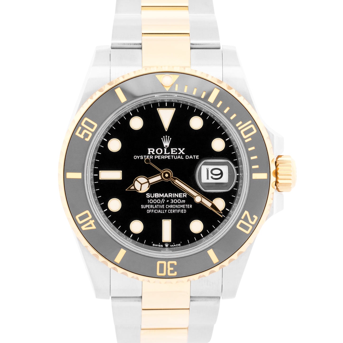 2022 PAPERS Rolex Submariner Date BLACK Two-Tone Gold 41mm 126613 LN Watch BOX