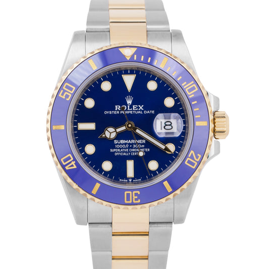 MINT Rolex Submariner Date 41 BLUE Ceramic Two-Tone 41mm 18K Gold 126613 LB