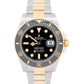 2024 PAPERS Rolex Submariner Date BLACK Two-Tone Gold 41mm 126613 LN Watch BOX