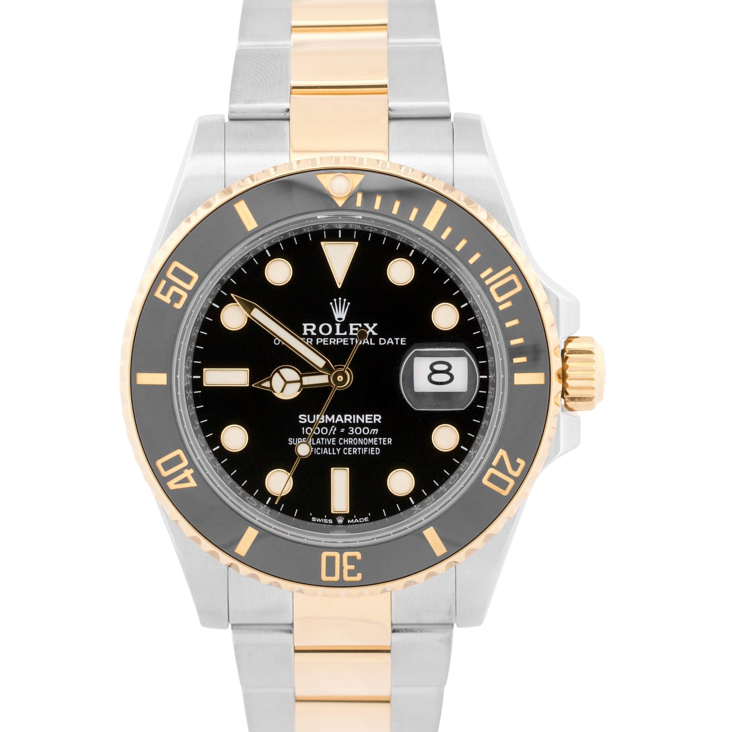 2024 PAPERS Rolex Submariner Date BLACK Two-Tone Gold 41mm 126613 LN Watch BOX