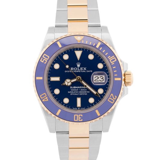 MINT 2023 PAPERS Rolex Submariner Date 41mm BLUE 18K Gold Steel 126613 LB BOX