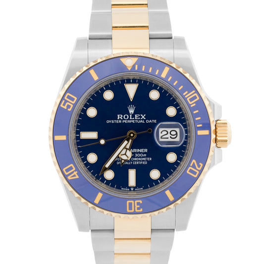 2025 Rolex Submariner Date 126613 LB 41mm Blue Two-Tone 18K Gold Box Papers