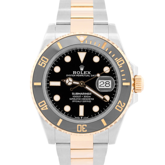 PAPERS Rolex Submariner Date 41mm Ceramic BLACK Steel Two-Tone 18K 126613 LN BOX