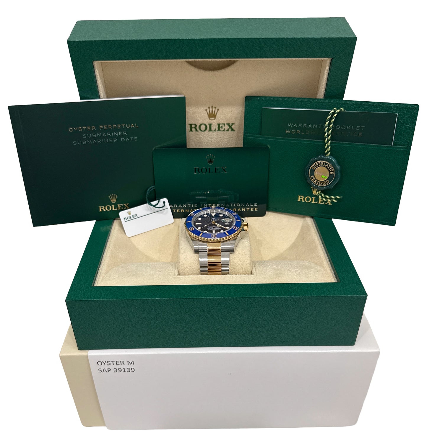 2024 PAPERS Rolex Submariner Date BLUE 41mm Ceramic 18K Gold Steel 126613 LB BOX
