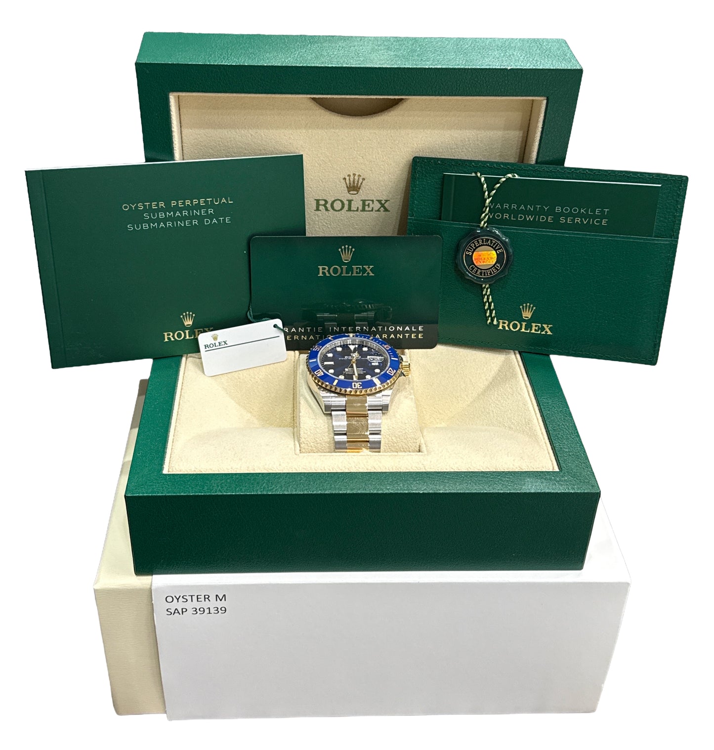 2023 PAPERS Rolex Submariner Date BLUE 41mm Ceramic 18K Gold Steel 126613 LB BOX