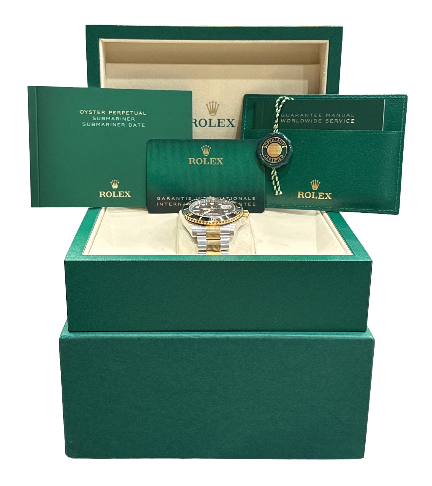 2025 PAPERS Rolex Submariner Date BLACK 41mm Ceramic 18K Steel 126613 LB BOX