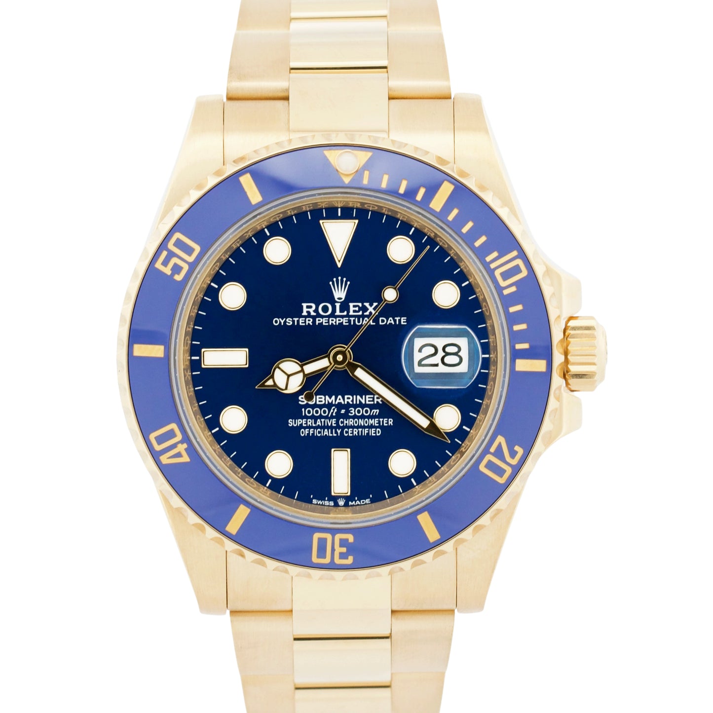 2024 PAPERS Rolex Submariner Date 41 BLUE 18K Yellow Gold 41mm 126618 LB BOX