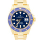 2022 PAPERS Rolex Submariner Date 41 BLUE 18K Yellow Gold 41mm 126618 LB BOX