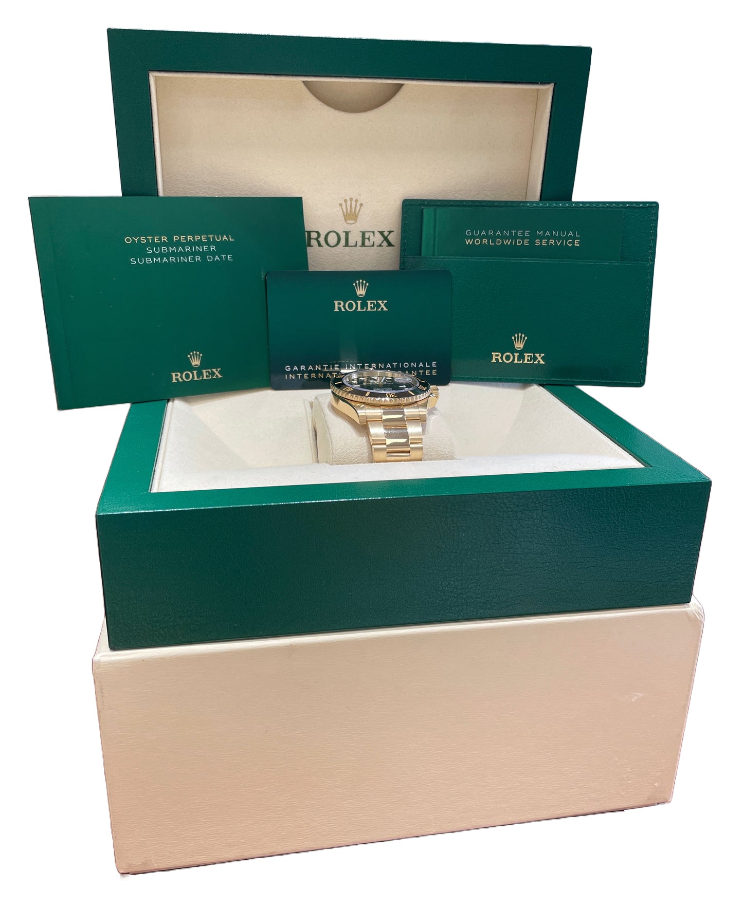 2022 NEW PAPERS Rolex Submariner Date 41 Yellow Gold Black Watch 126618 LN BOX