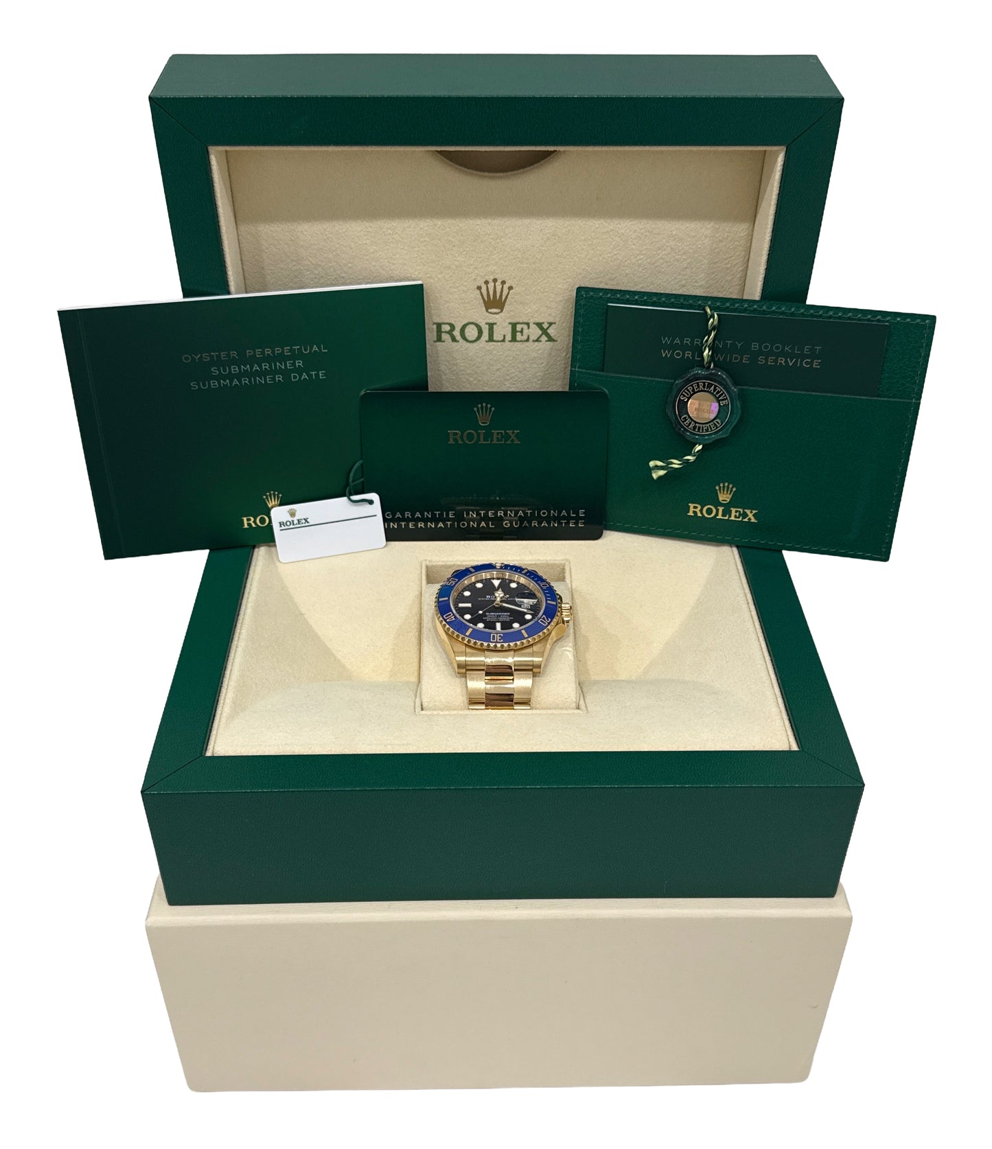 2024 PAPERS Rolex Submariner Date 41 BLUE 18K Yellow Gold 41mm 126618 LB BOX