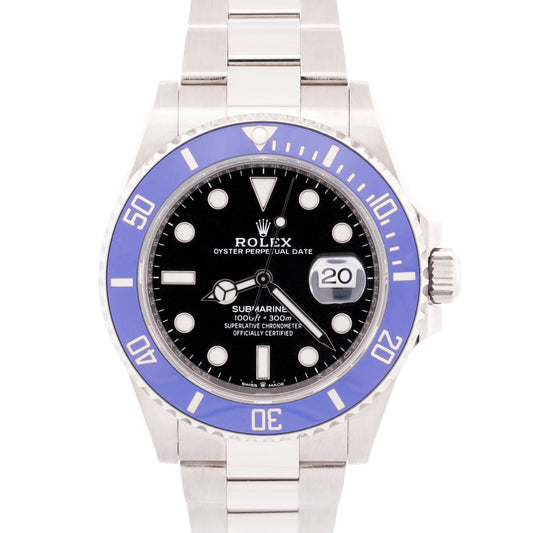 2023 PAPERS Rolex Submariner Date 41 BLUEBERRY 18K White Gold Blue 126619 LB BOX