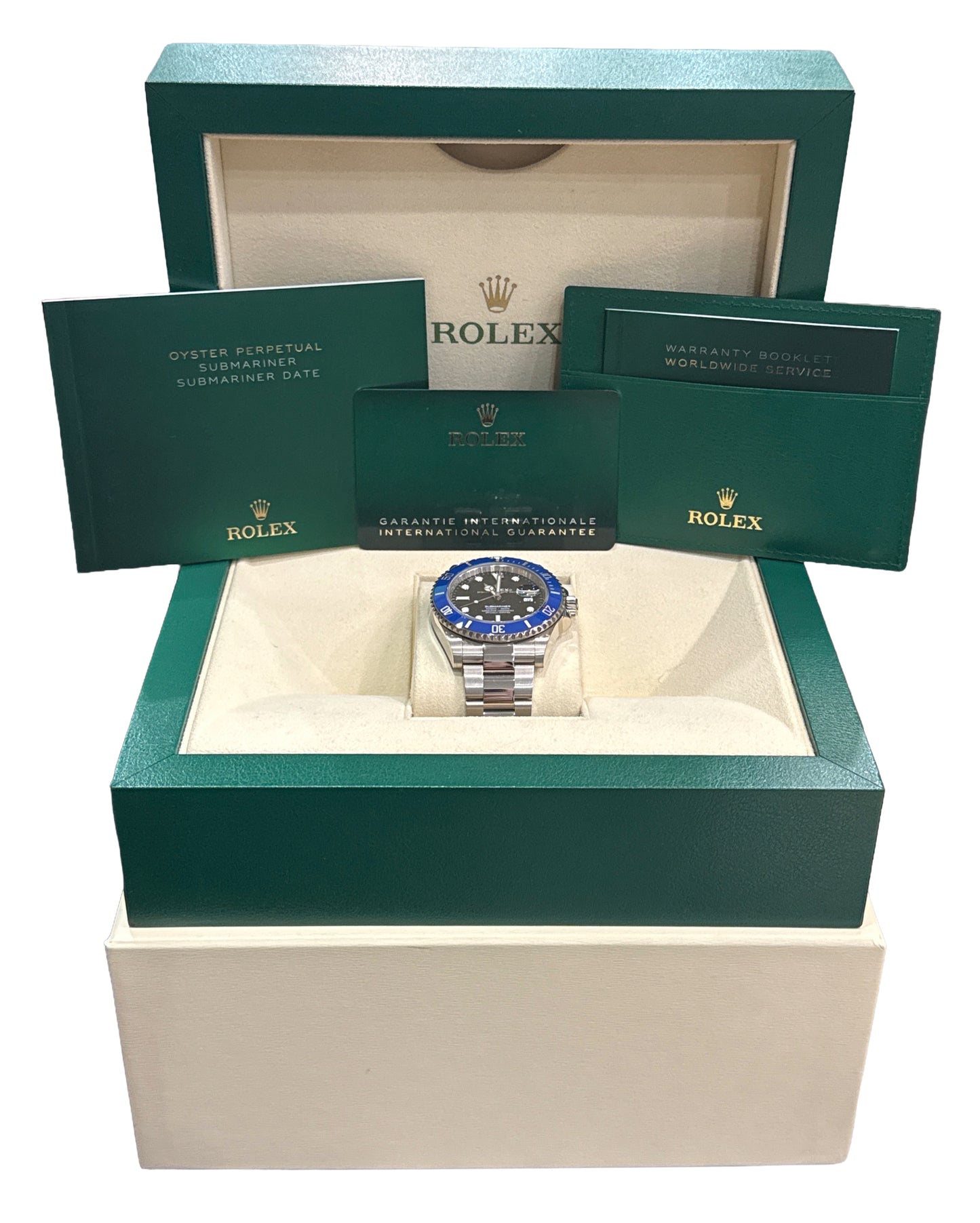 2023 PAPERS Rolex Submariner Date 41 BLUEBERRY 18K White Gold Blue 126619 LB BOX
