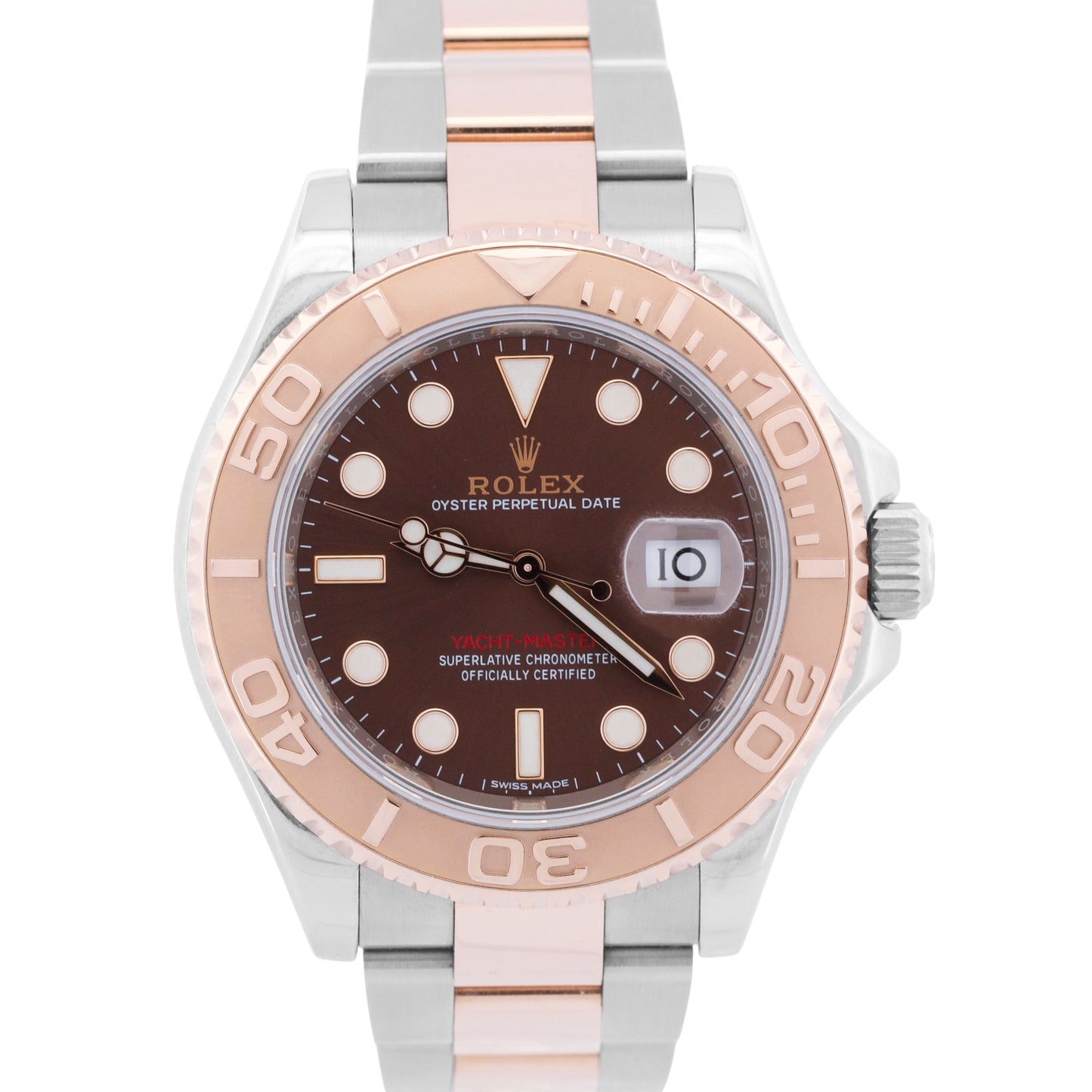 2024 RSC Rolex Yacht-Master CHOCOLATE Brown 18K Rose Gold  40mm 116621 Watch BOX