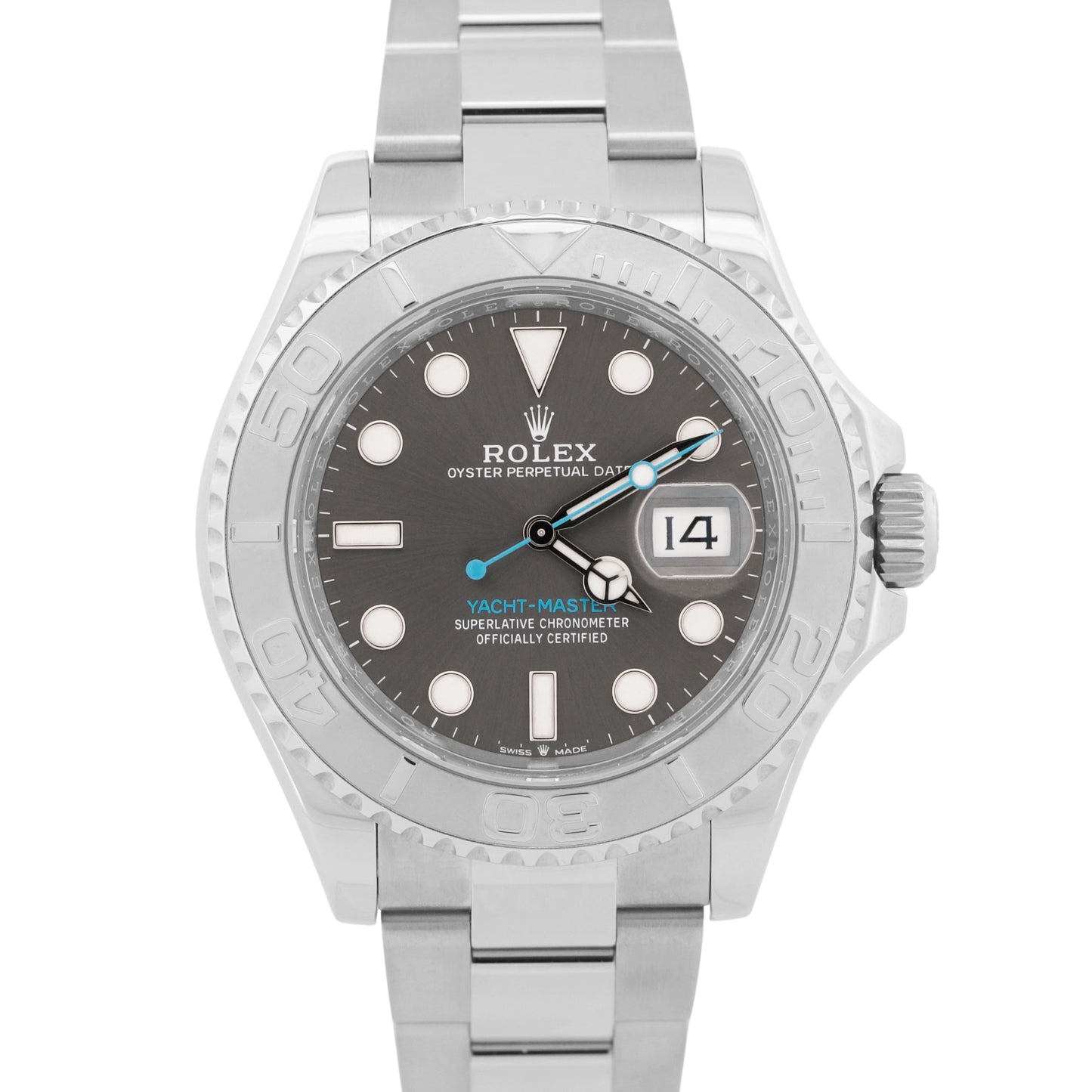 2024 PAPERS Rolex Yacht-Master 40mm RHODIUM Stainless Steel Watch 126622 BOX