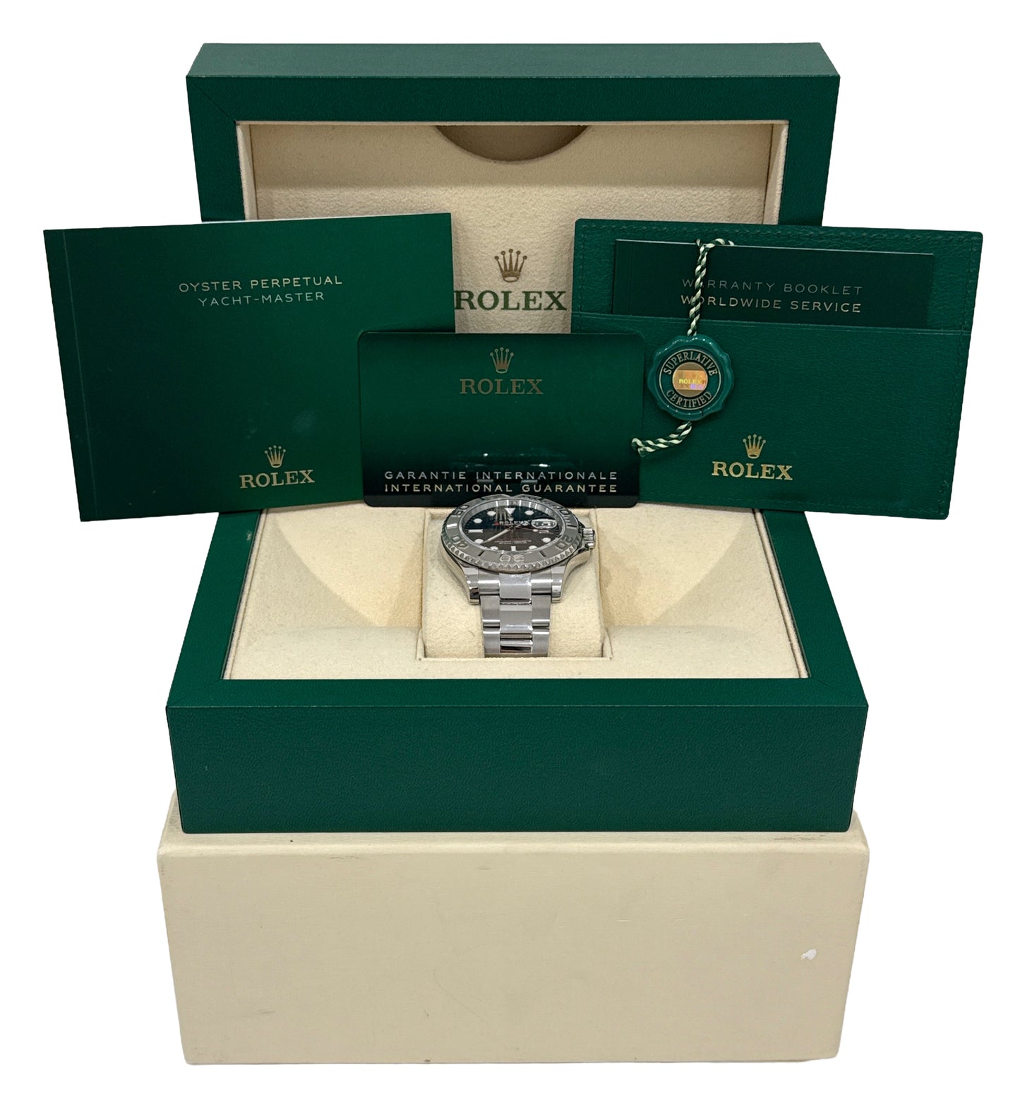 2021 PAPERS Rolex Yacht-Master Steel Platinum BLUE 40mm 126622 YM1 Watch BOX