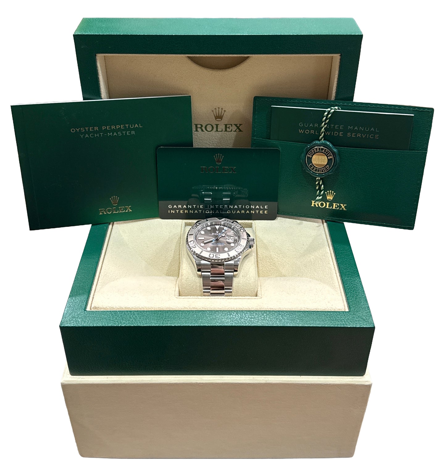 2023 PAPERS Rolex Yacht-Master Steel Platinum RHODIUM 40mm 126622 YM1 Watch BOX