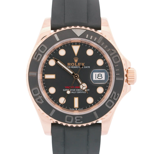 MINT 2020 PAPERS Rolex Yacht-Master 18K Everose Gold Oysterflex 40mm 126655 BOX