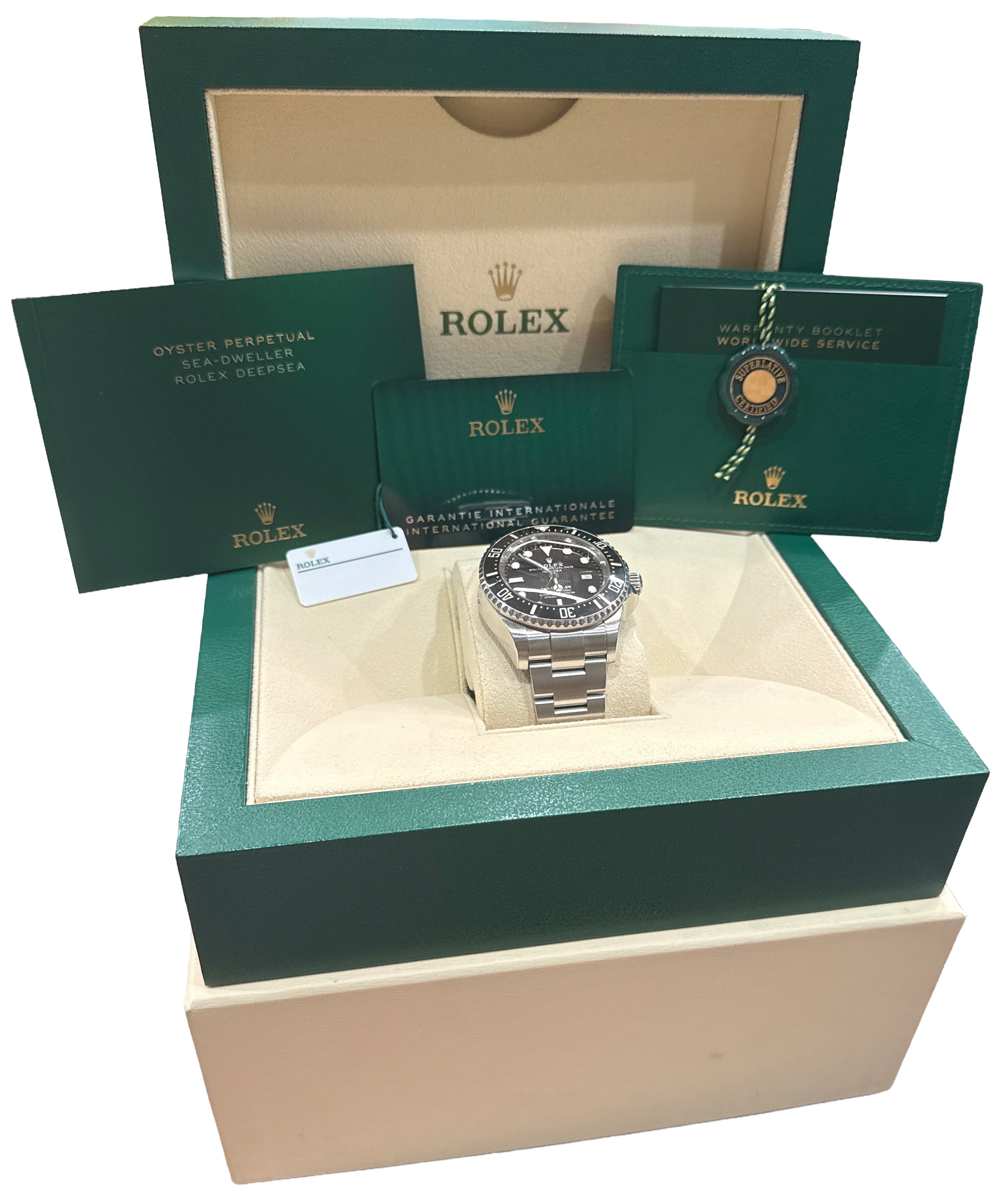 2022 PAPERS Rolex Sea-Dweller Deepsea BLACK 44mm Stainless Steel