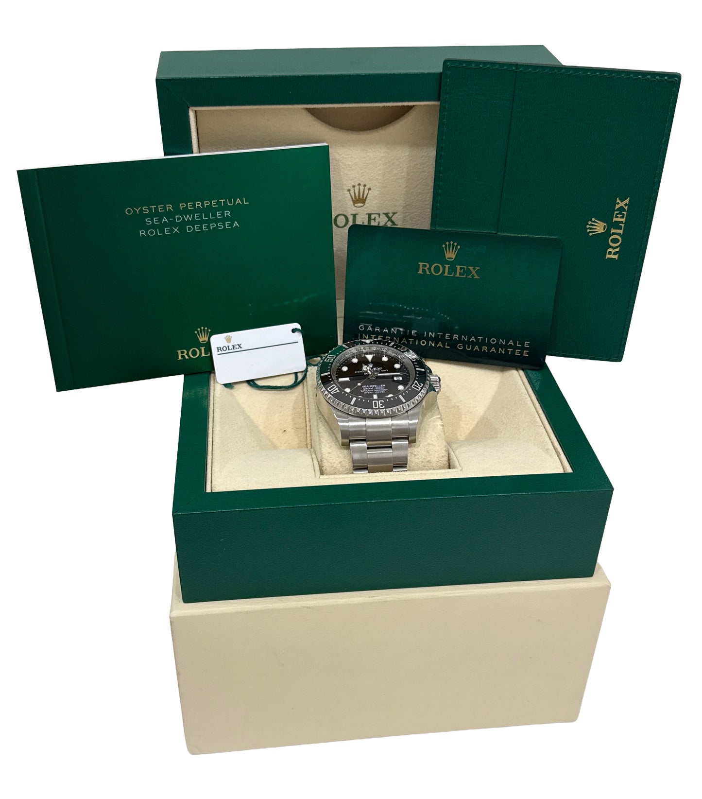 2021 PAPERS Rolex Sea-Dweller Deepsea BLACK 44mm Stainless Ceramic 126660 BOX
