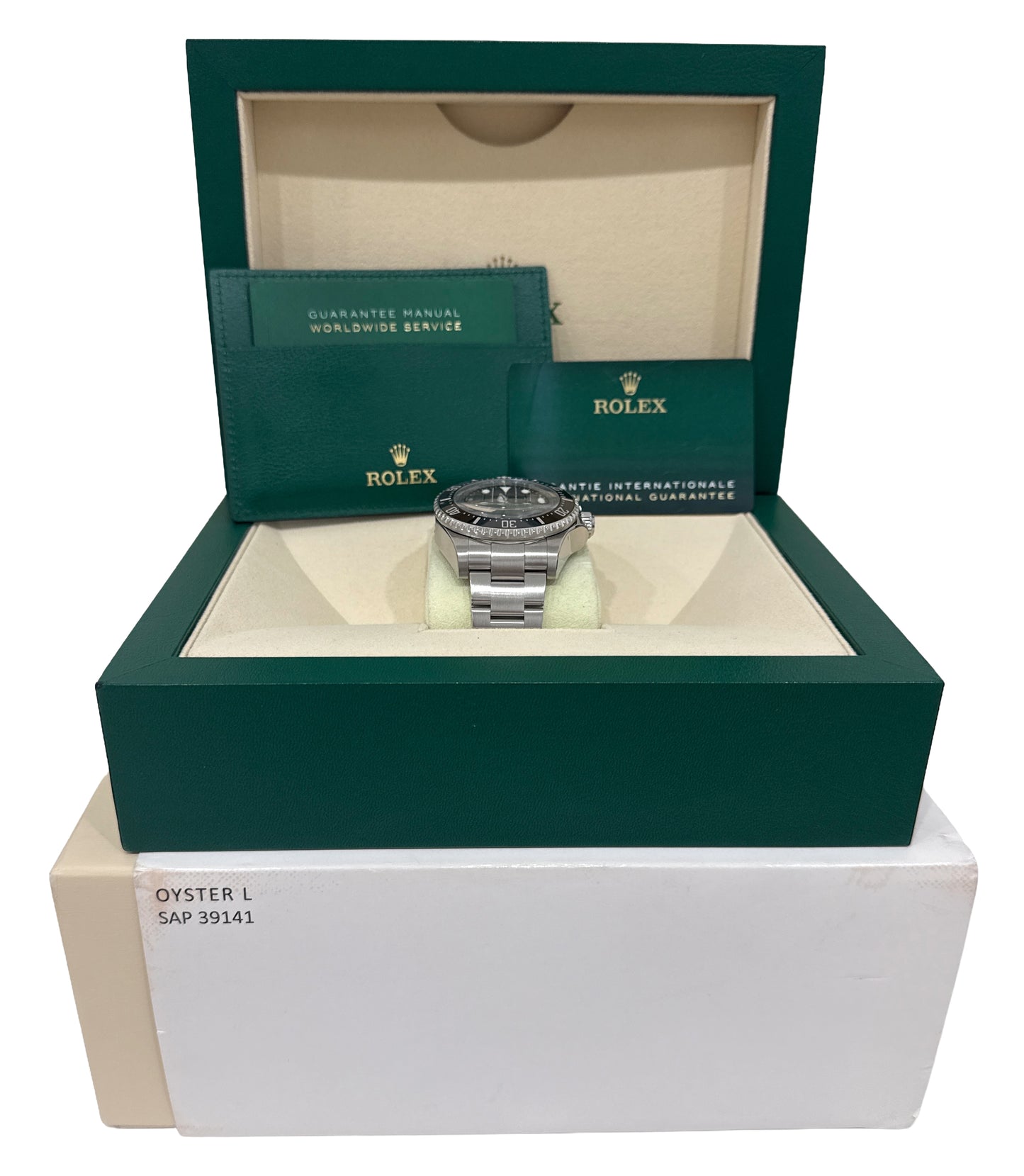 2023 PAPERS Rolex Sea-Dweller Deepsea BLACK Ceramic Steel 44mm 126660 Watch BOX