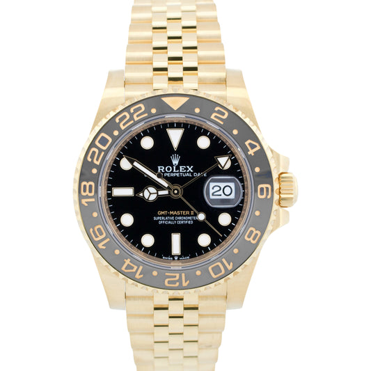 2025 PAPERS Rolex GMT-Master II JUBILEE 18K Yellow 126718 GRNR 40mm Watch BOX