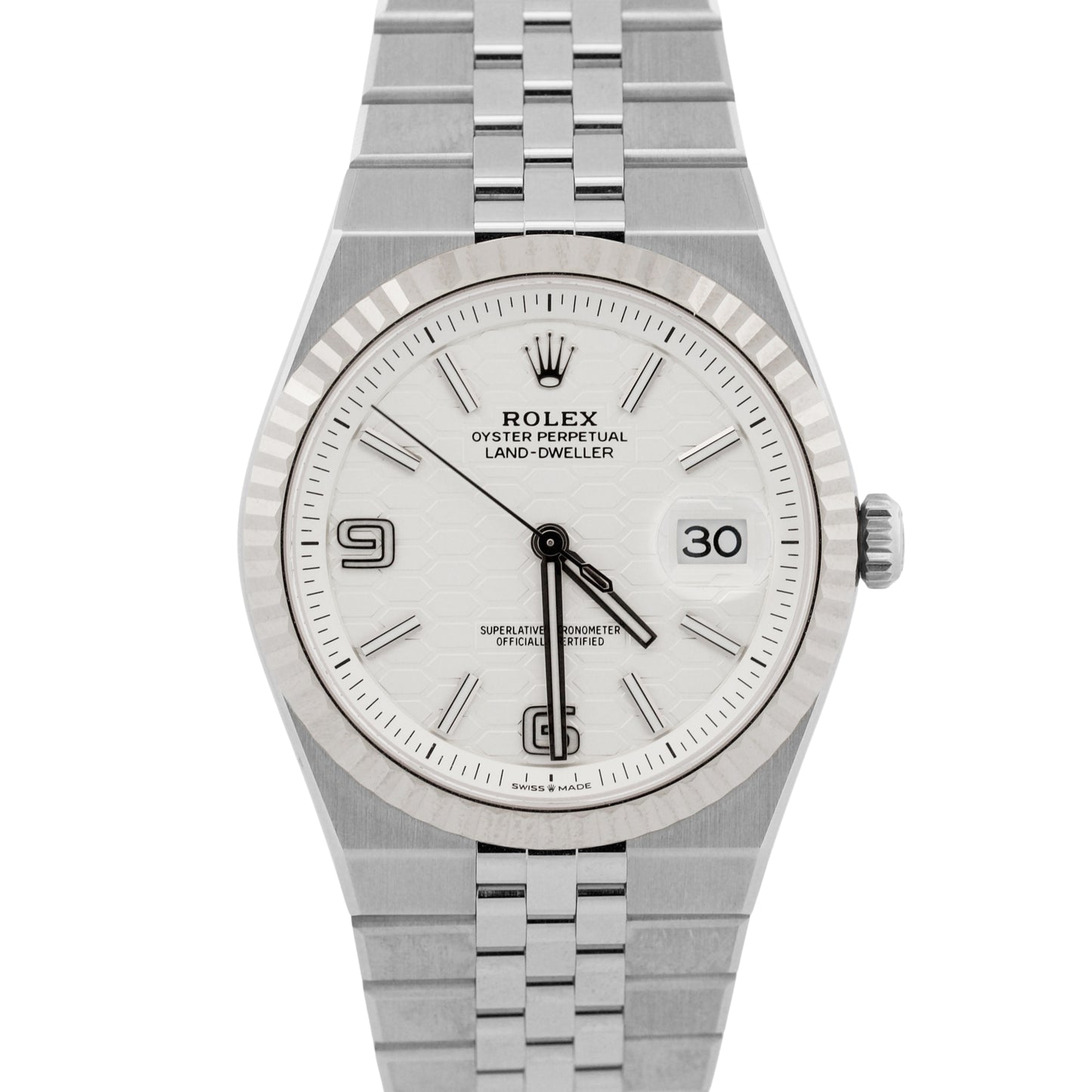 NEW APRIL 2026 PAPERS Rolex Land-Dweller 40mm WHITE Stainless Watch 127334 BOX