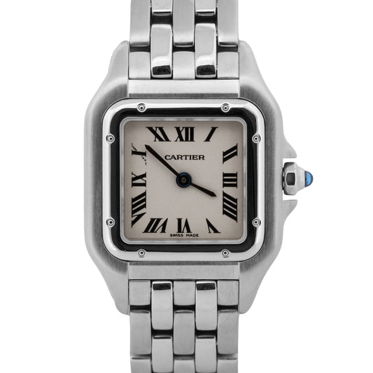 Ladies Cartier Panthere 1320 W25033P5 Stainless Quartz 22mm White Roman Watch