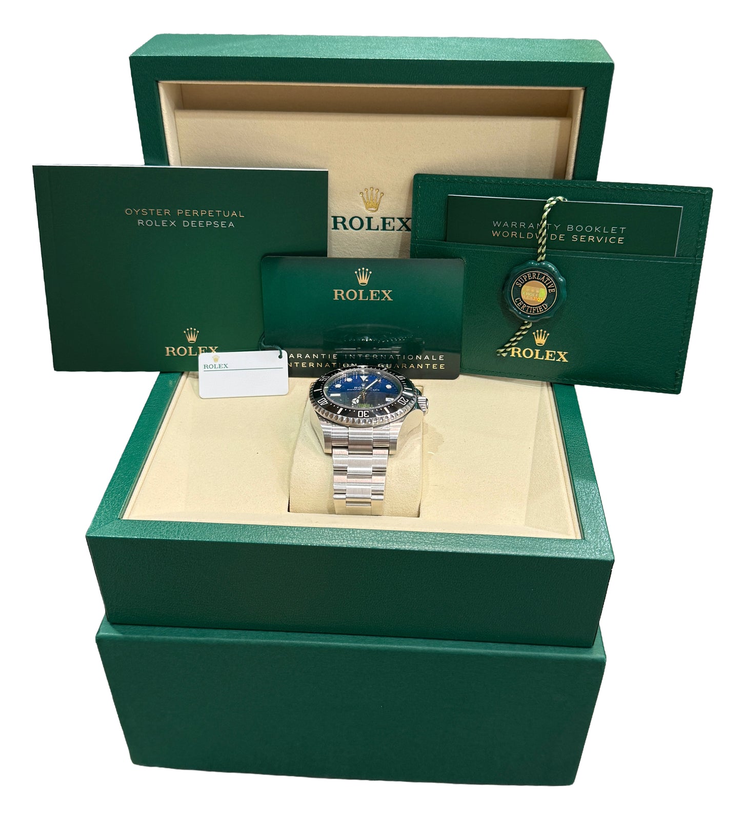 NEW 2025 PAPERS Rolex Sea-Dweller Deepsea JAMES CAMERON Blue 44mm 136660 BOX