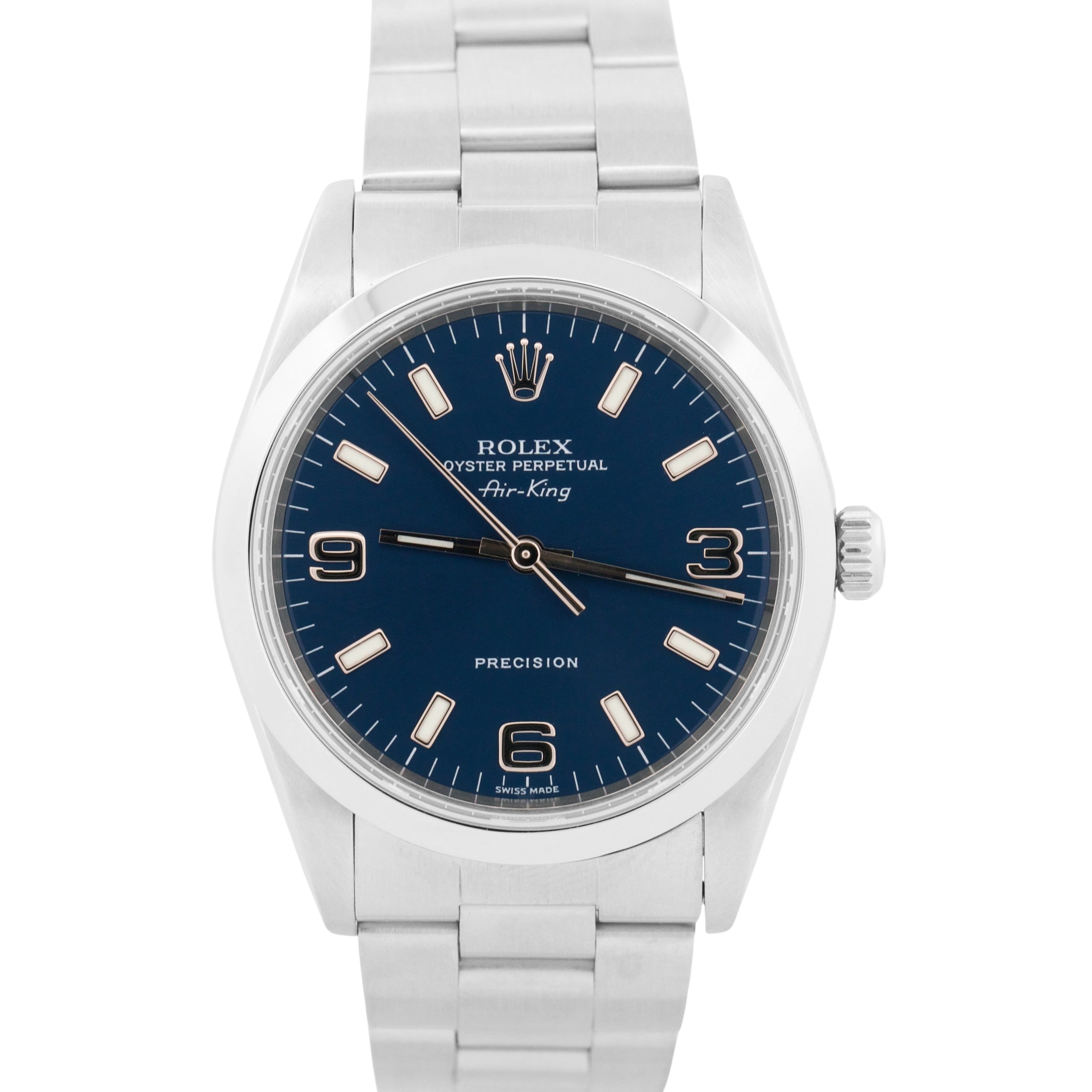専用 OH済 ROLEX OYSTER PERPETUAL Air-King ROLEX MEN'S AIR KING STAINLESS STEEL WATCH BLUE EXPLORER