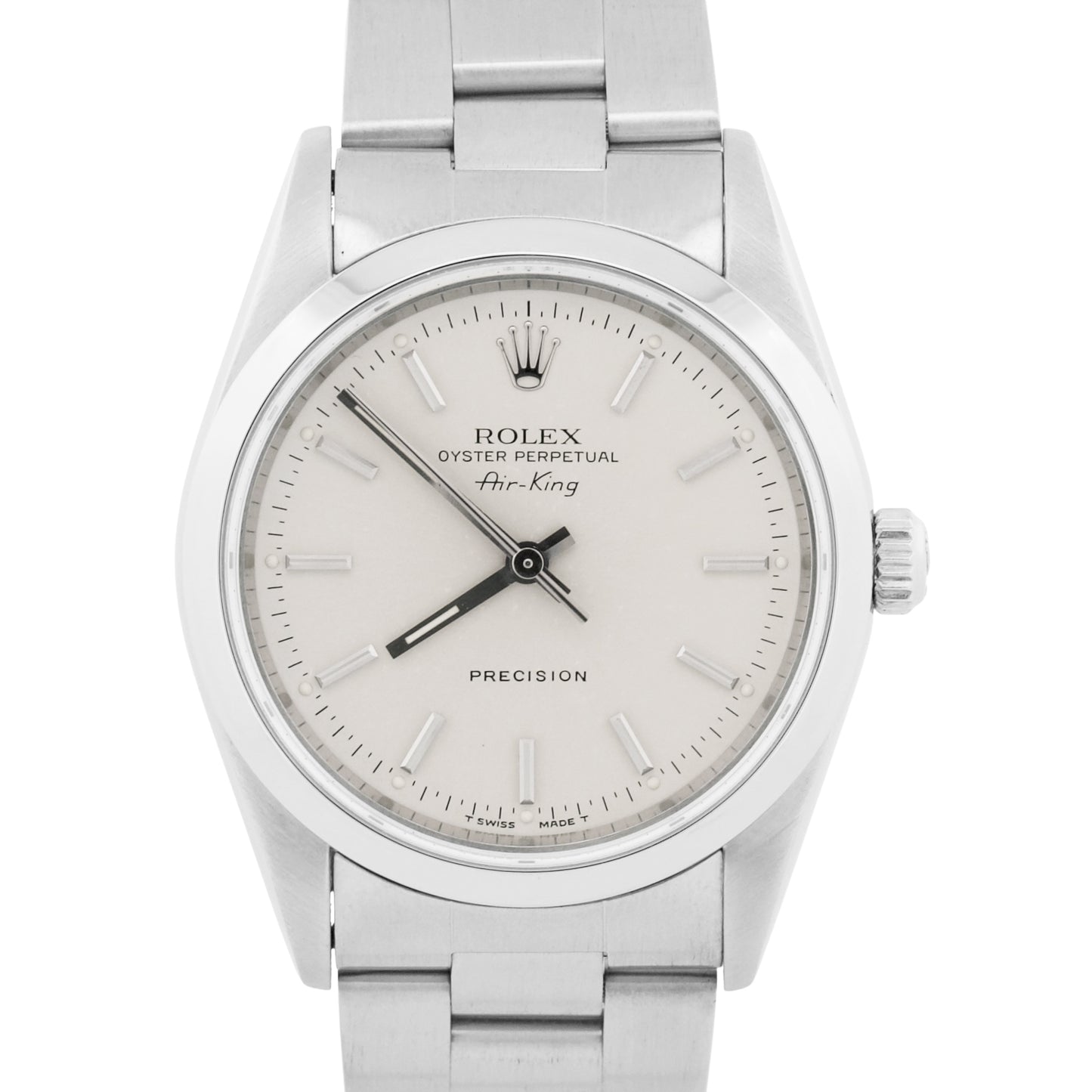 PAPERS 1997 Rolex Oyster Perpetual Air-King SILVER Steel OYSTER 34mm 14000 BOX