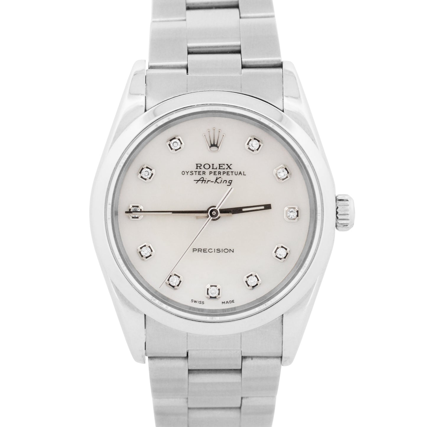 1999 Rolex Oyster Perpetual Air-King MOP DIAMOND Steel OYSTER 34mm 14000 Watch