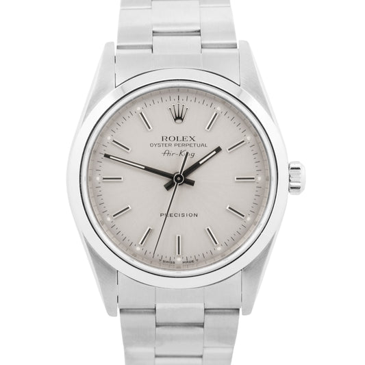 1997 Rolex Oyster Perpetual Air-King SILVER Smooth Steel OYSTER 34mm 14000 Watch