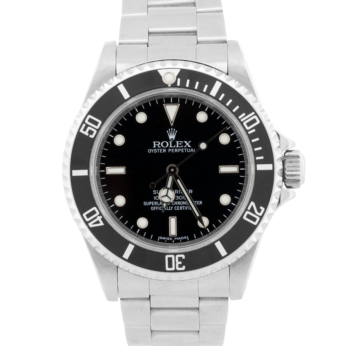 Rolex No-Date Submariner 14060 Black 4-Line Rehaut Stainless Steel 40mm Watch
