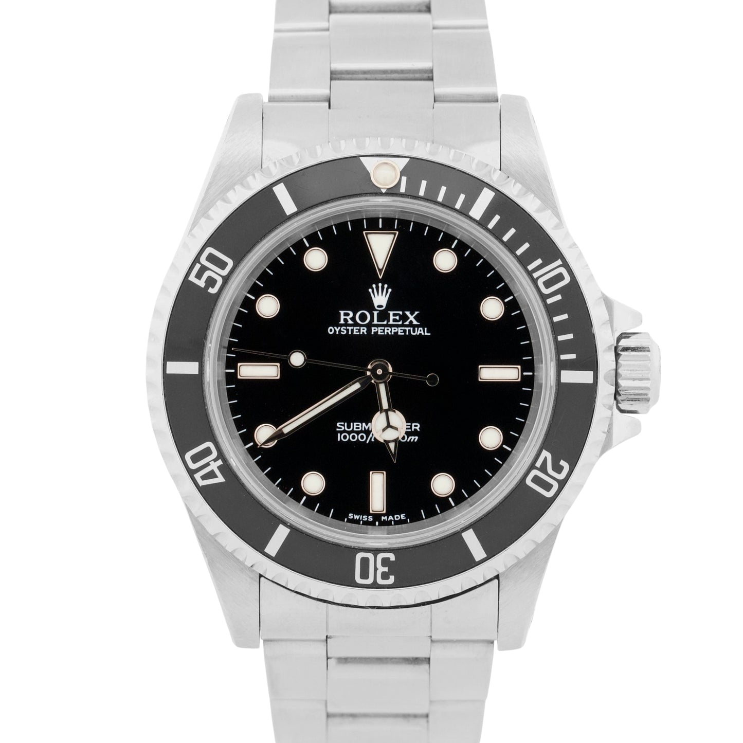 Rolex No-Date Submariner BLACK 40mm Stainless Steel 40mm Oyster 14060 Watch