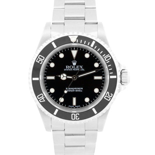 2004 PAPERS Rolex Submariner No-Date BLACK Stainless Steel 40mm Watch 14060 BOX