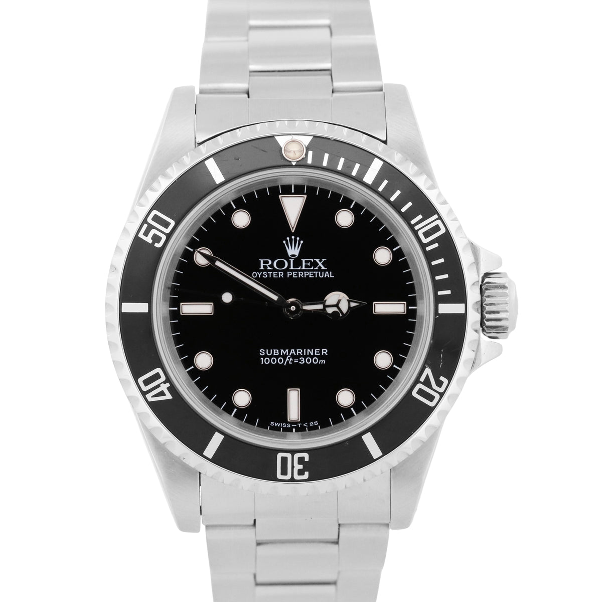 1993 Rolex Submariner No-Date 14060 Black Stainless Steel 40mm Oyster Watch