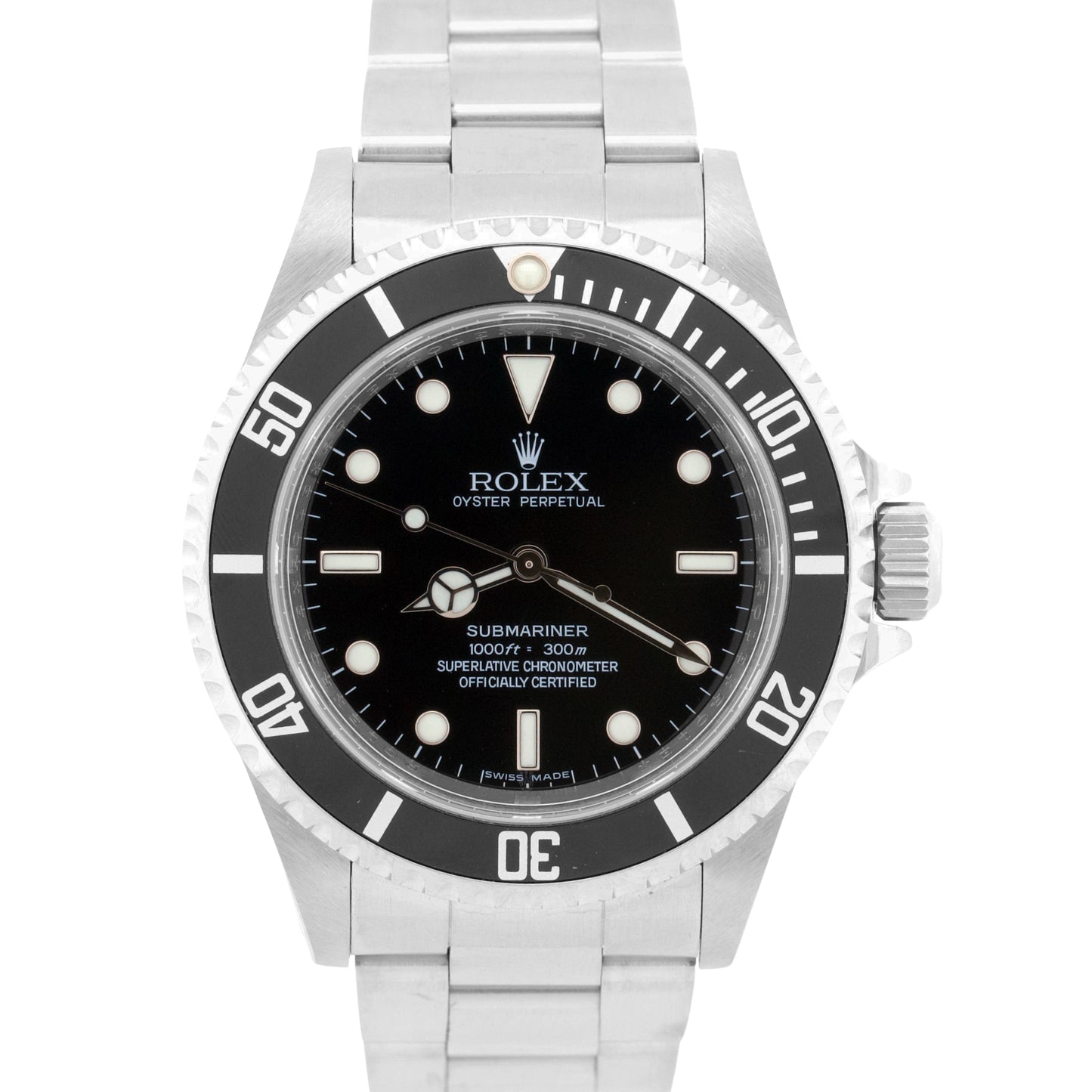 UNPOLISHED Rolex Submariner No-Date Black REHAUT Stainless Steel 40mm 14060